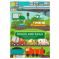 Load image into Gallery viewer, PETIT COLLAGE Roads & Rails Sticker Activity Set