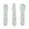 Load image into Gallery viewer, Done by Deer Foodie Happy Dots Cutlery Set (Powder/Blue/Green)