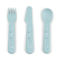 Load image into Gallery viewer, Done by Deer Foodie Happy Dots Cutlery Set (Powder/Blue/Green)