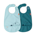 Load image into Gallery viewer, Done by Deer Velcro Bibs 2 Pack (Sand/Powder/Blue)