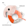 Load image into Gallery viewer, Done by Deer Sensory Ring Rattle Elephant