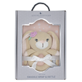 Load image into Gallery viewer, LIVING TEXTILES JERSEY SWADDLE & RATTLE GIFT SET - FLORAL/BUNNY
