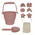 Load image into Gallery viewer, PLAYGROUND Silicone 8pc Bucket & Spade Set - Rose