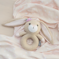 Load image into Gallery viewer, LIVING TEXTILES JERSEY SWADDLE & RATTLE GIFT SET - FLORAL/BUNNY