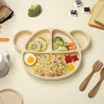 Load image into Gallery viewer, Bear Silicone Suction Food Plate with Silicone Lid L