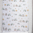 Load image into Gallery viewer, Living Textiles 1pk Organic Jersey Bedside Sleeper Fitted Sheet - Tractor Ride
