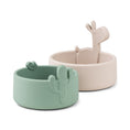 Load image into Gallery viewer, Done by Deer silicone bowl set 2pc Lalee Sand/Green