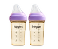 Load image into Gallery viewer, Hegen PCTO™ 240ml Feeding Bottle PPSU, 2-Pack PURPLE with 2x Medium Flow Teats (3 to 6 months)