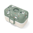 Load image into Gallery viewer, Monbento Tresor Graphic Kids's Bento Box- Green Raccoon