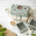 Load image into Gallery viewer, Monbento Tresor Graphic Kids's Bento Box- Green Raccoon