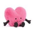 Load image into Gallery viewer, JELLYCAT AMUSEABLE PINK HEART LARGE HOT PINK & BLACK 7X19X17CM
