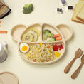 Load image into Gallery viewer, Bear Silicone Suction Food Plate with Silicone Lid S