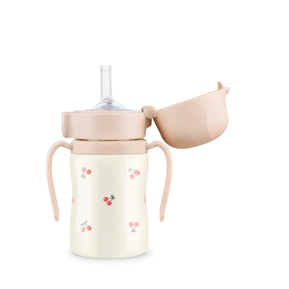 Grosmimi stainless straw cup 200ml/300ml sweet cherry
