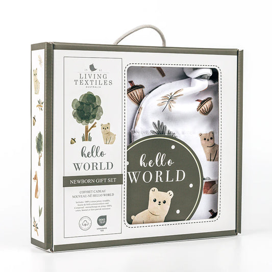 Living Textiles Newborn Gift Set-Hello World Gift Set