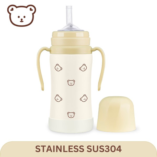 Grosmimi Stainless Straw Cup butter bear 10M+ 200ml/300ml