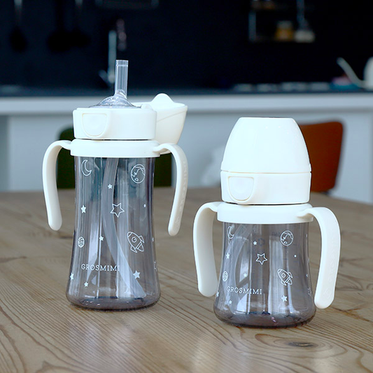 Grosmimi Space PPSU Straw Cup 200ml/300ml(White) 6M+