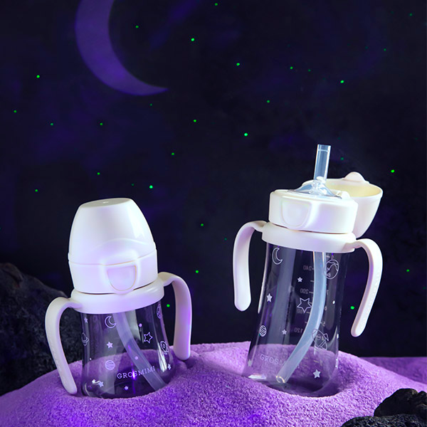 Grosmimi Space PPSU Straw Cup 200ml/300ml(White) 6M+