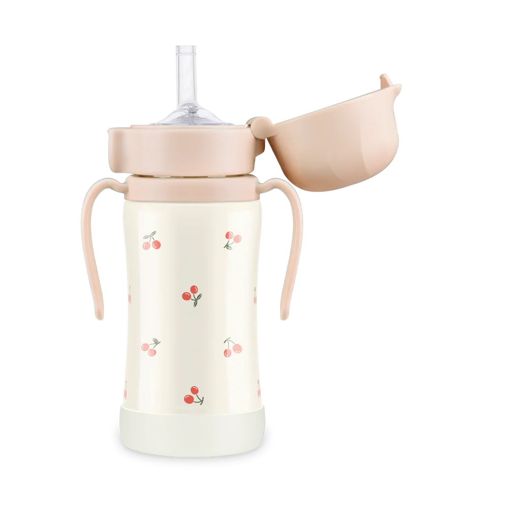 Grosmimi stainless straw cup 200ml/300ml sweet cherry