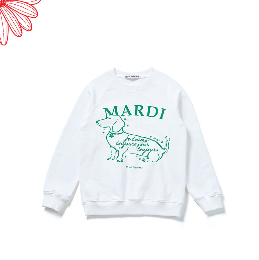 Mardi  kids sweatshirt the tail ddanji white green