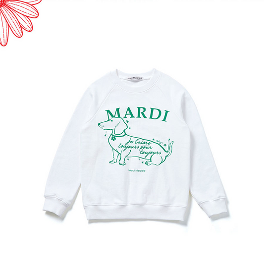 Mardi  kids sweatshirt the tail ddanji white green