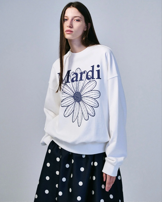 Mardi swearshirt flower white navy