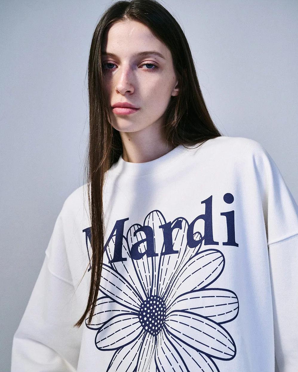 Mardi swearshirt flower white navy