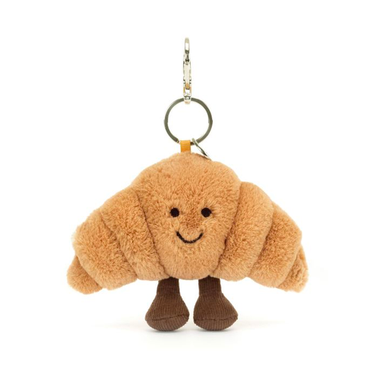 JELLYCAT AMUSEABLES CROISSANT BAG CHARM BEIGE 4X13X16CM