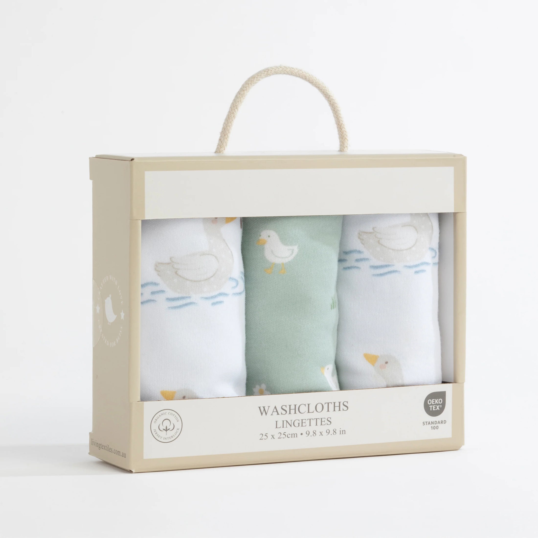 Living Textiles 3-Pack Washcloths