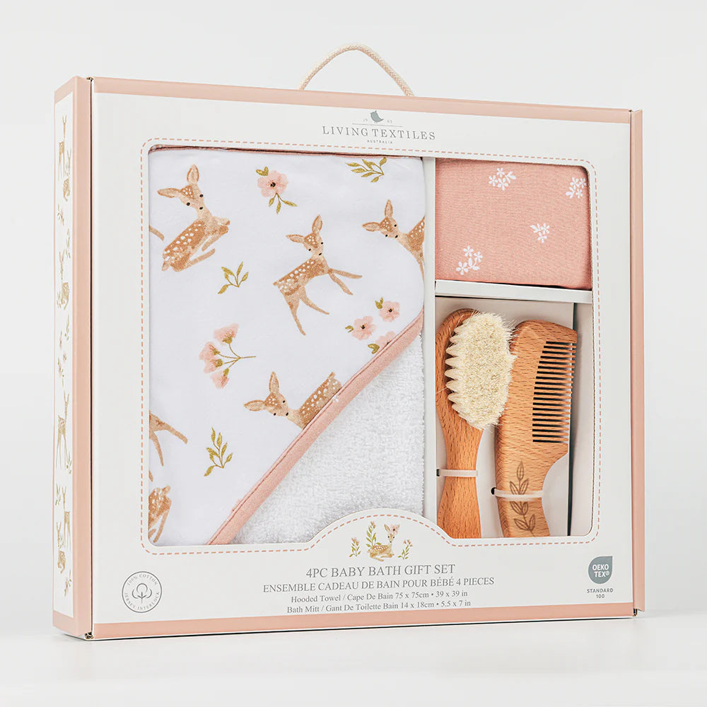 Living Textiles 4pc Baby Bath Gift Set｜Sophia's Garden