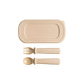 Load image into Gallery viewer, Hegen Mealtime Starter Kit with Foldable Placemat Taupe

