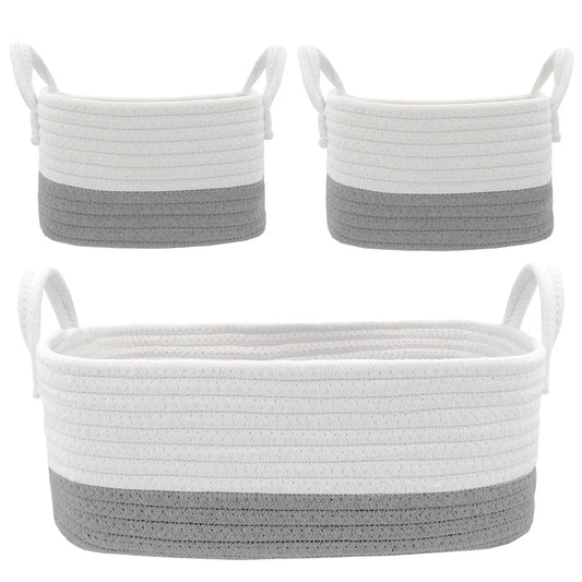Living Textiles 3 Pc Cotton Rope Storage Set