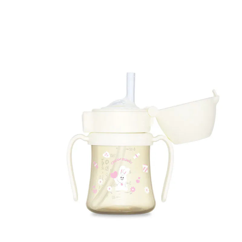 Grosmimi knotted white bunny 200ml/300ml cup PPSU 6M+