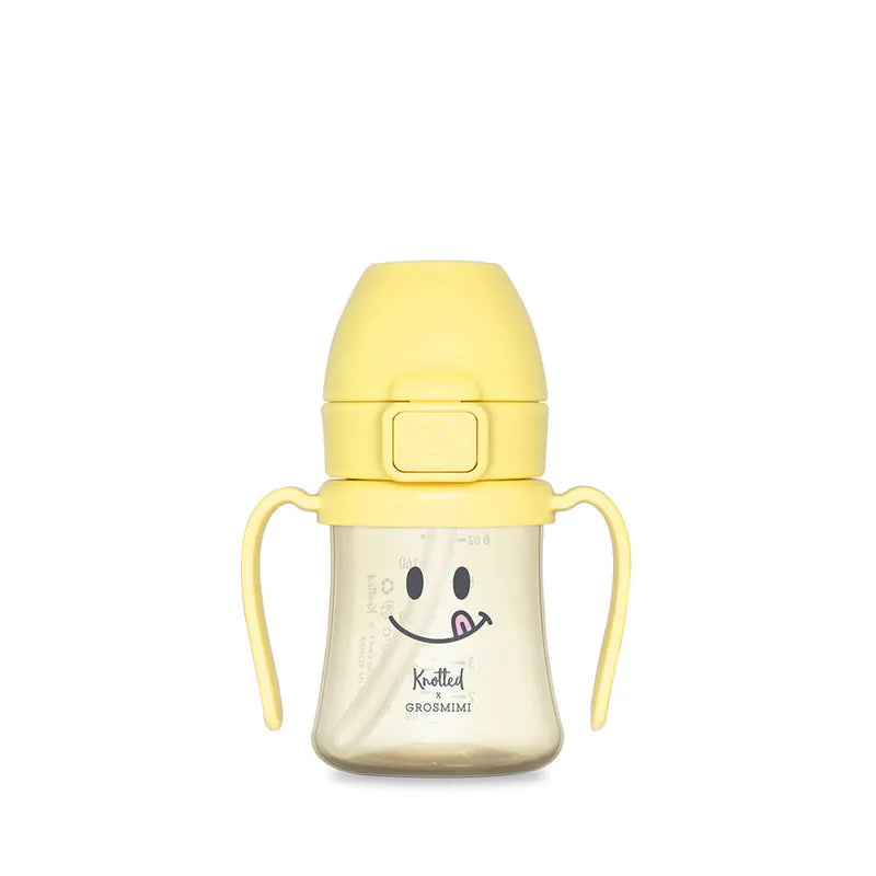Grosmimi Knotted  Yellow Smile Cup 200ml/300ml PPSU 6M+