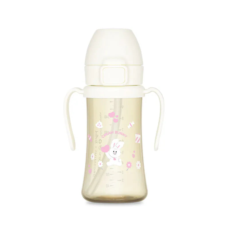 Grosmimi knotted white bunny 200ml/300ml cup PPSU 6M+