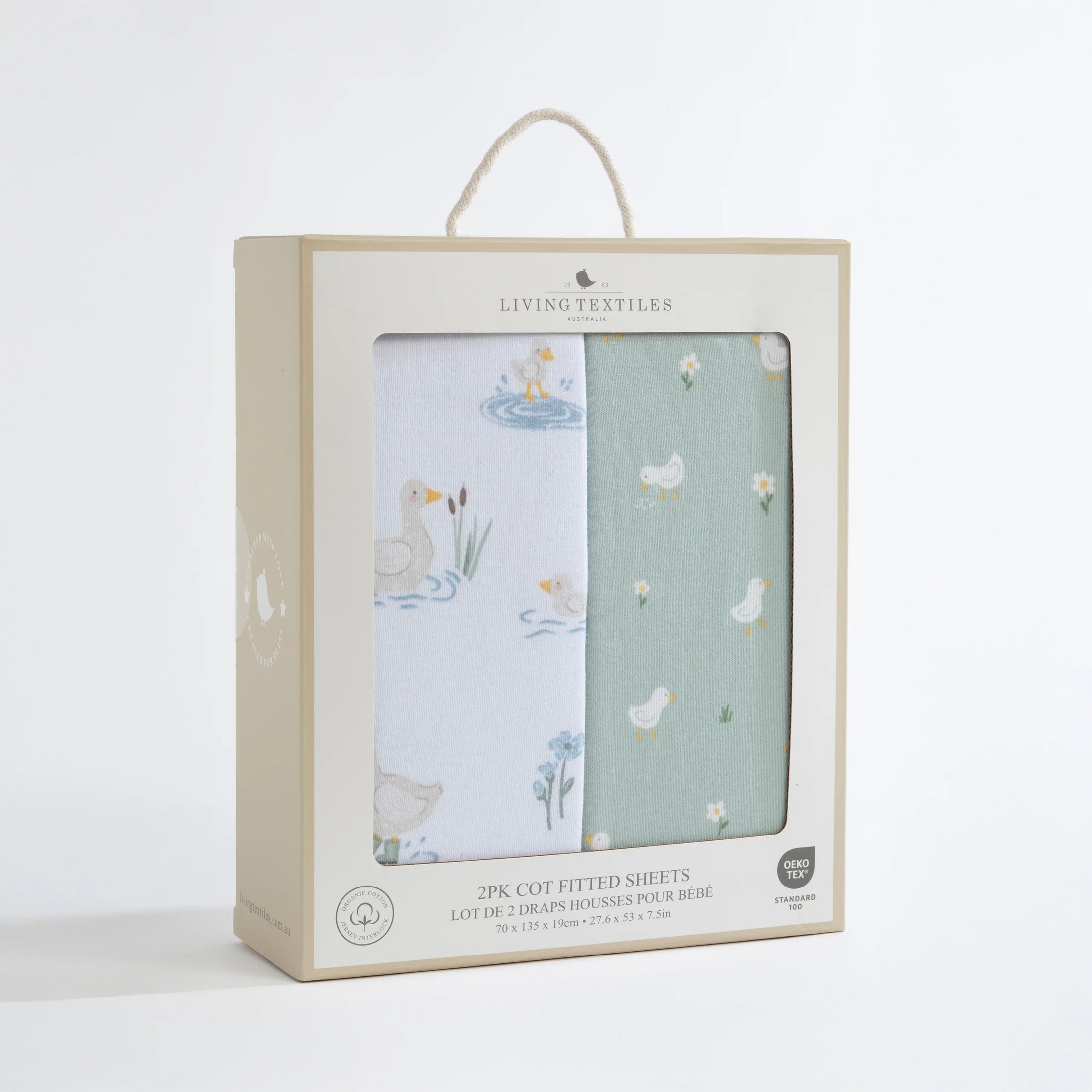 Living Textiles Cot Fitted Sheet 2pk