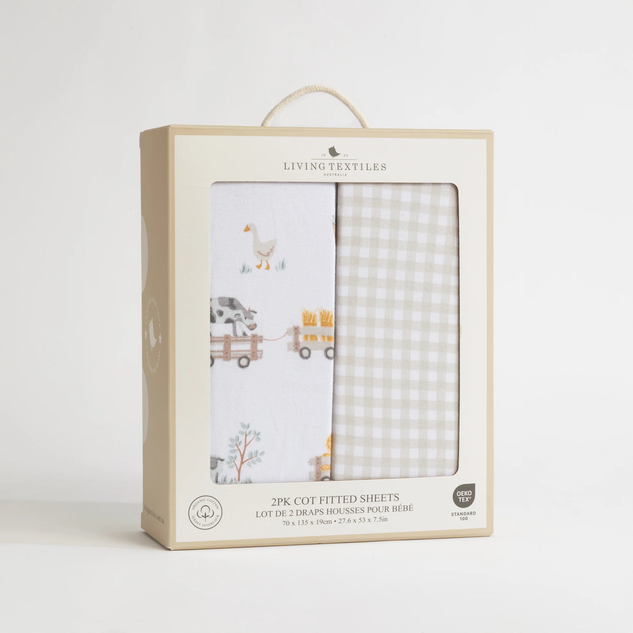 Living Textiles Cot Fitted Sheet 2pk