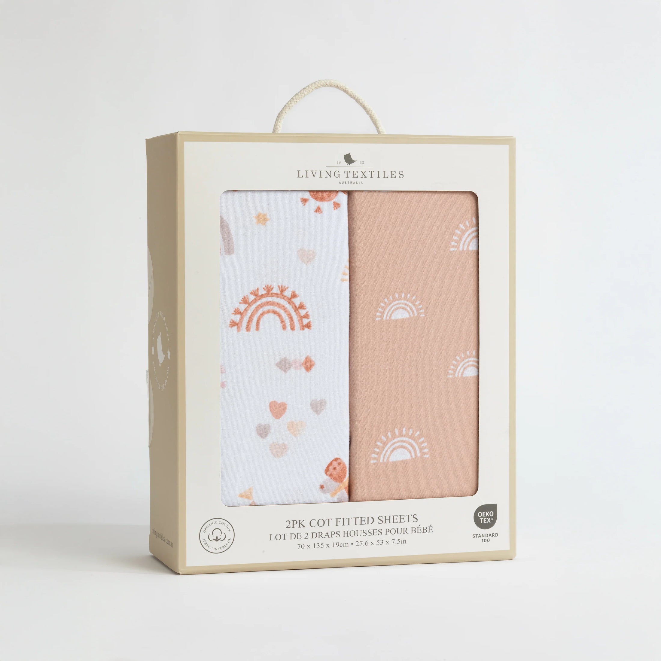 Living Textiles Cot Fitted Sheet 2pk