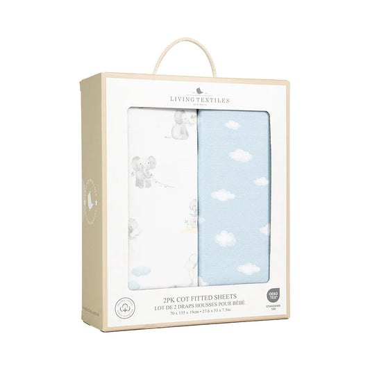 Living Textiles Cot Fitted Sheet 2pk