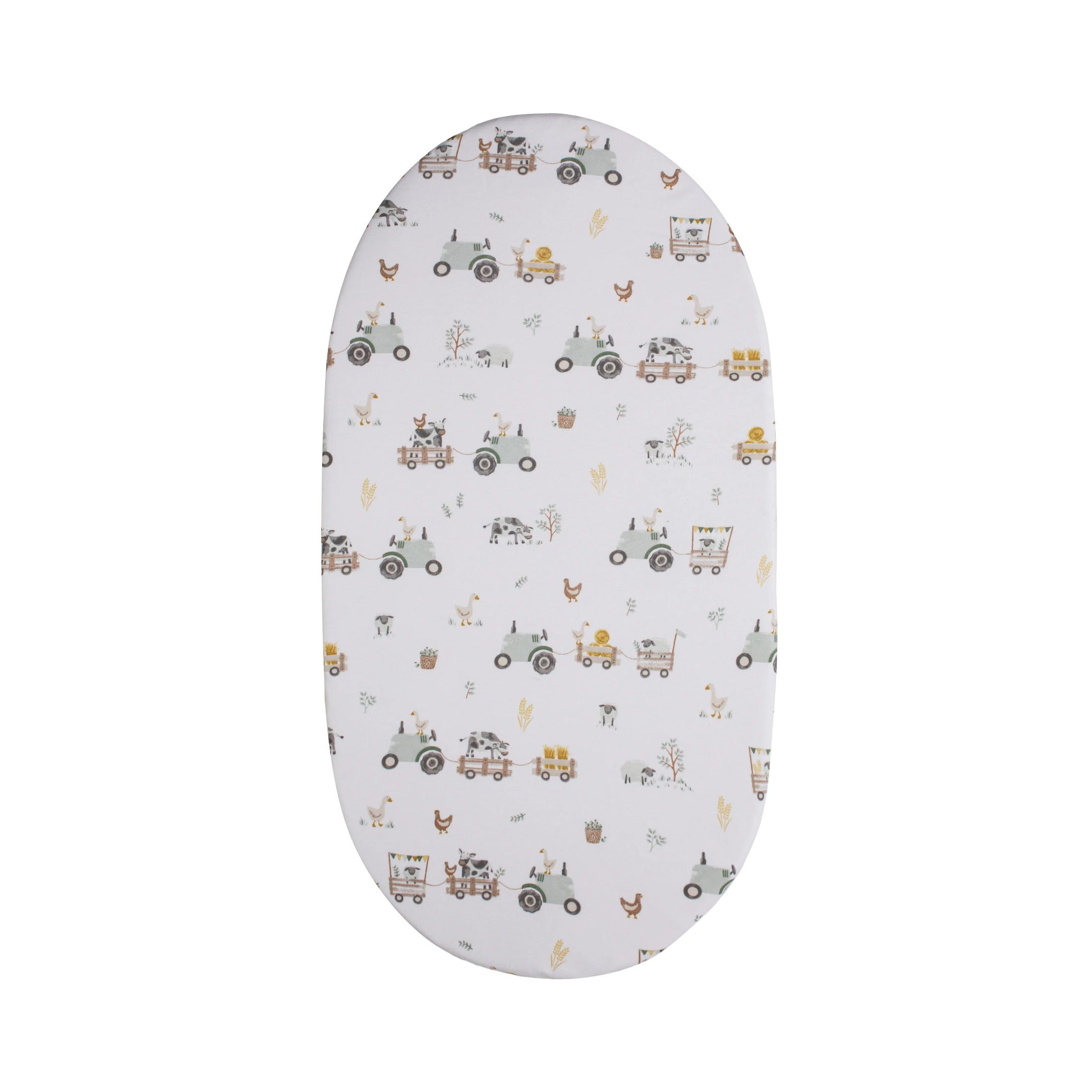 Living Textiles 1pk Organic Jersey Bedside Sleeper Fitted Sheet - Tractor Ride