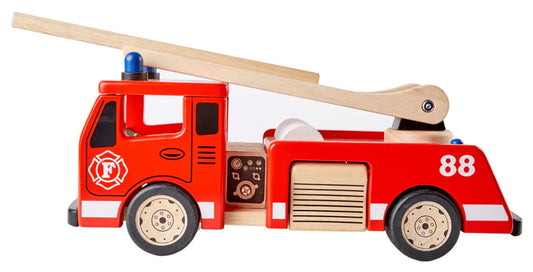 Large Wooden Fire Engine Pin Toy