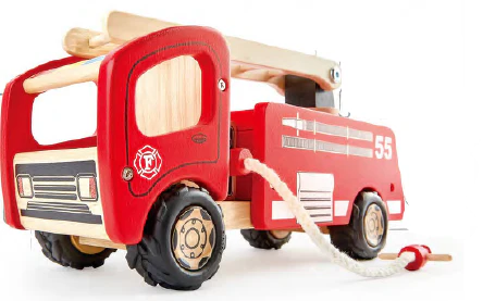 Small Wooden Fire Engine  Pin Toy