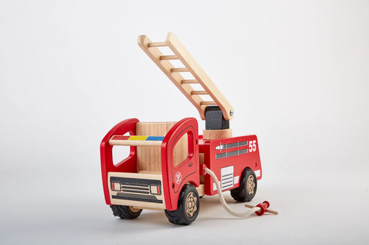 Small Wooden Fire Engine  Pin Toy