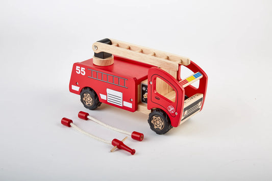 Small Wooden Fire Engine  Pin Toy