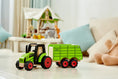 Load image into Gallery viewer, Wooden Tractor with Trailer  Pin Toy
