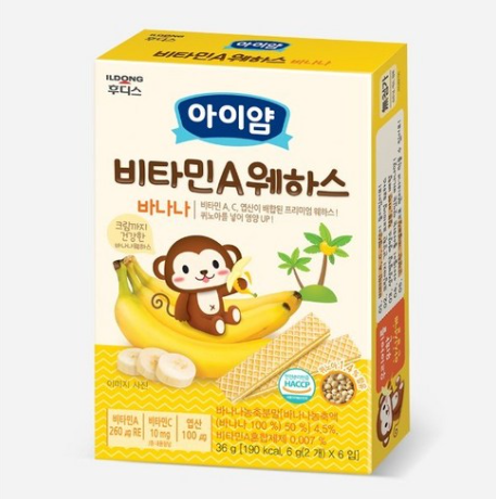 ILDONG FOODIS BANANA WAFERS  일동후디스 아이얌 웨하스 바나나 36g