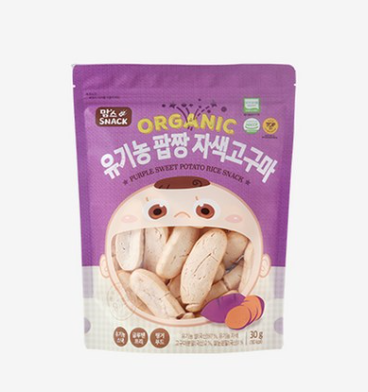 CHUNGO RICE SNACK POPJJANG SWEET POTATO 유기농 팝짱 자색고구마맛 30G