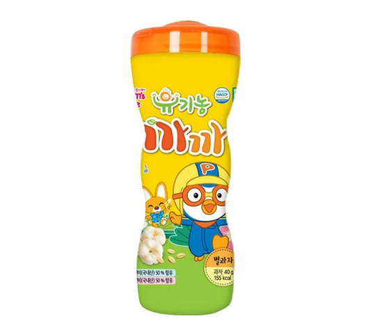 MOM"S CARE PORORO ORGANIC RICE CEREAL(STAR BIG) 맘스케어 유기농 뽀로로 유기농 까까 별과자40G