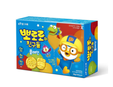 BINGGRAE Pororo& Friends Biscuit Original Flavour 빙그레 뽀로로와 친구들 플레인 크래커 65g