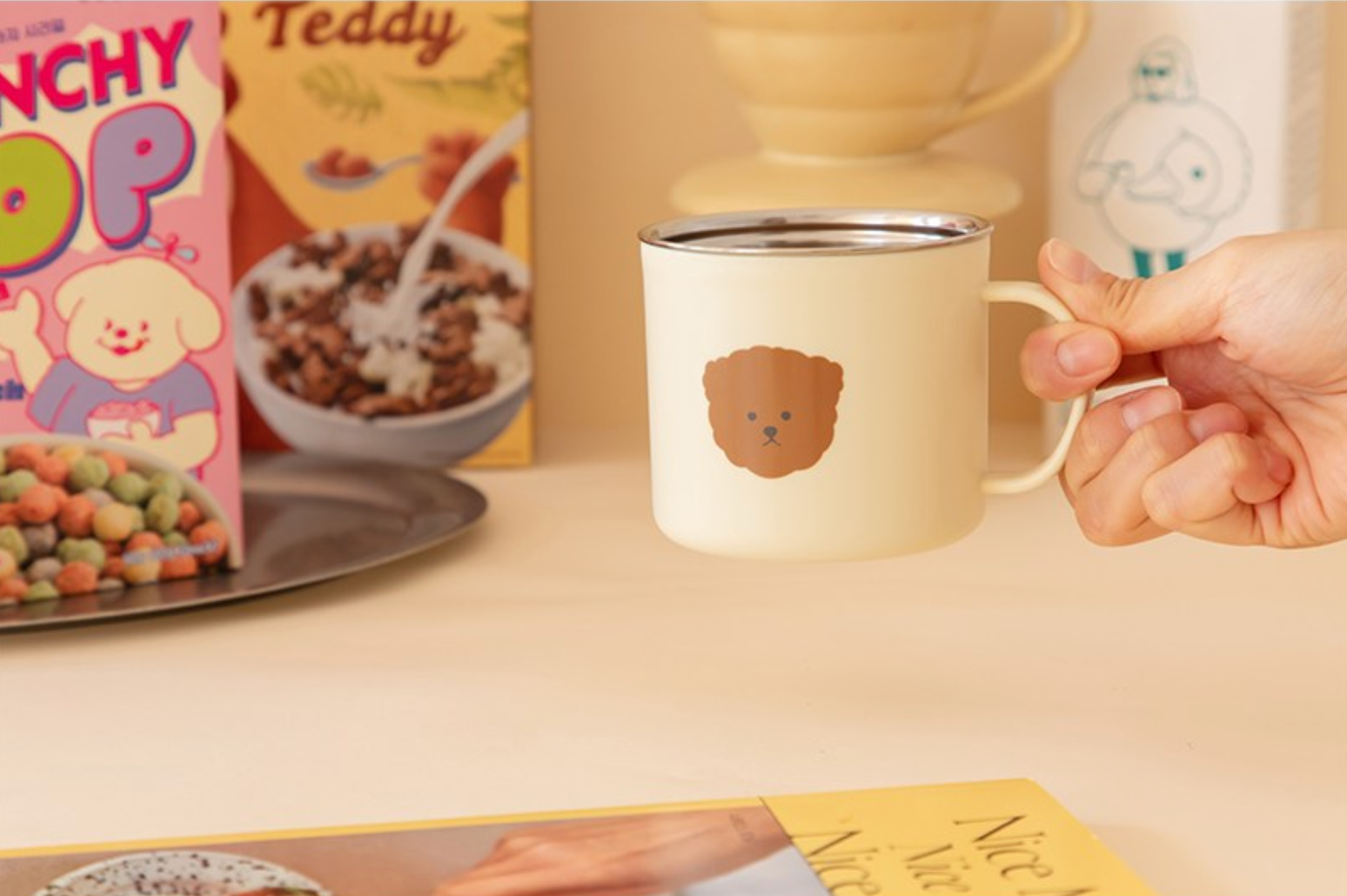 DAILYLIKE Stainless Steel Mug Cup 300ml – 2pc Set (Bichon & Poodle)