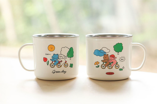 DAILYLIKE My Buddy Stainless Steel Mug Cup 300ml – 2pc Set